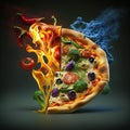 Pizza with hot and yummy load of fresh topping with loads of cheese Royalty Free Stock Photo