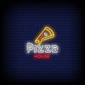 Pizza House Neon Signs Style Text Vector Royalty Free Stock Photo