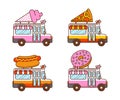 Pizza, Ice cream van, Hot dog, Donut food truck