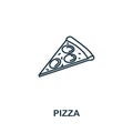 Pizza icon from fastfood collection. Simple line element Pizza symbol for templates, web design and infographics