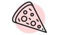 Pizza icon. Fastfood outline web icon. Vector illustration