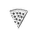 Pizza Icon hand draw black thanksgiving colour logo symbol perfect