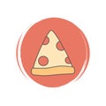 Pizza icon  vector, illustration on circle with brush texture, for social media story highlight Royalty Free Stock Photo