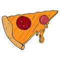 Pizza icon. Vector illustration of a slice of pizza.