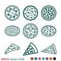 pizza icon vector sign symbol for design