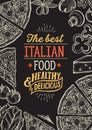 Pizza illustration for italian cuisine restaurant.