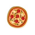 Illustration of a delicious pizza