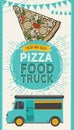 Pizza illustration for italian cuisine restaurant and food truck Royalty Free Stock Photo
