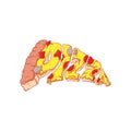Pizza Illustration with Pizza Letter Royalty Free Stock Photo