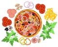 Pizza and ingredients