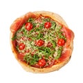 Pizza isolated on a white background. Way in path Royalty Free Stock Photo