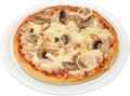 Pizza Katanas with cheese tomatoes mushrooms chicken