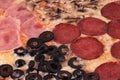 Pizza Le Quattro Stagioni Detail Royalty Free Stock Photo