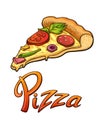 Pizza lettering and illustration