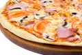 Pizza on light wooden Royalty Free Stock Photo