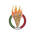 Italian pizza logo design illustration Royalty Free Stock Photo