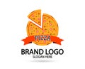 Pizza logo. Collection labels for menu design restaurant or pizzeria. Vector icons