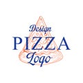 Pizza logo design, emblem for cafe, restaurant, cooking business, food shop, brand identity vector Illustration on a