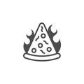 Pizza logo icon design, vector illustration, Pizza with fire Concept design logo. Food logo template Royalty Free Stock Photo