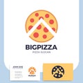 Pizza logo template fast food design bakery products.