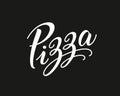 Pizza logo. Vintage retro logotype and typography label for pizzeria, food court sign, restaurant menu design, cafe and