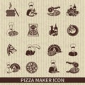 Pizza Maker Icon Black