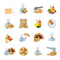 Pizza maker icon set