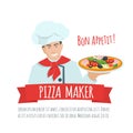 Pizza maker label vector. Royalty Free Stock Photo