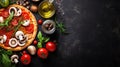 Pizza making background. Illustration AI Generative Royalty Free Stock Photo