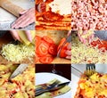 PIzza making collage