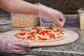 Pizza making, Italian pizza, ingredients, baked, hot flavored