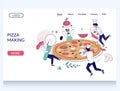 Pizza making vector website landing page design template Royalty Free Stock Photo