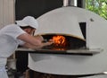 Pizza man portrait.baker Royalty Free Stock Photo