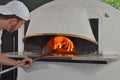 Pizza man portrait.baker Royalty Free Stock Photo