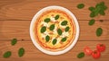 Italian style Pizza al Tonno on a plate. Royalty Free Stock Photo