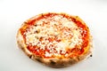 Pizza margherita isolated over white background Royalty Free Stock Photo