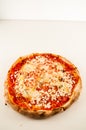 Pizza margherita isolated over white background Royalty Free Stock Photo