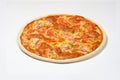 Pizza Margherita tomato, mozzarella, fresh herbs on a white background