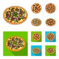 Pizza with meat, cheese and other filling. Different pizza set collection icons in cartoon,flat style vector symbol Royalty Free Stock Photo