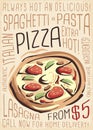 Pizza menu. Artistic menu design Royalty Free Stock Photo