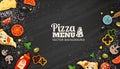Pizza Menu Chalkboard Background Royalty Free Stock Photo