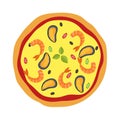 Pizza menu concept. Flat style food. Vector illustration