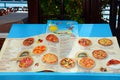 Pizza menu, Crete.