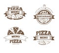 Pizza menu restaurant vector labels, logos, badges, emblems set