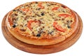 Pizza with minced meat and mushrooms Royalty Free Stock Photo