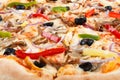 Fresh italian pizza close up. set menu photo. traditional food Royalty Free Stock Photo