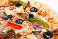 Fresh italian pizza close up. set menu photo. traditional food Royalty Free Stock Photo