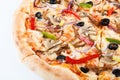 Fresh italian pizza close up. set menu photo. traditional food Royalty Free Stock Photo