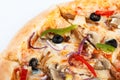 Fresh italian pizza close up. set menu photo. traditional food Royalty Free Stock Photo