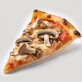 Pizza with mushrooms and cheese on a white background. Isolated Royalty Free Stock Photo